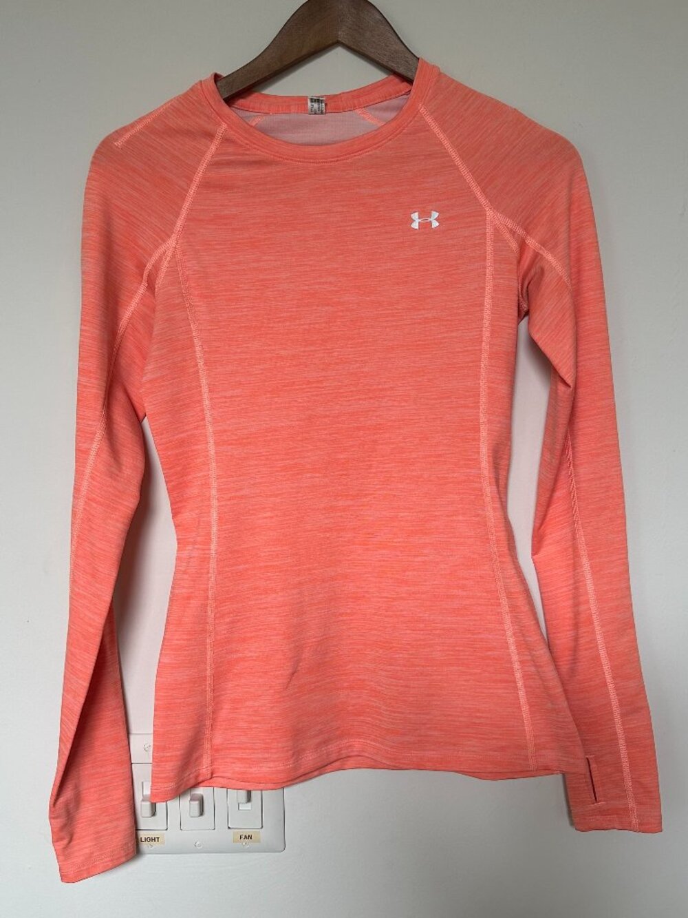 Under Armour Heathered Orange Long Sleeve Athletic Top